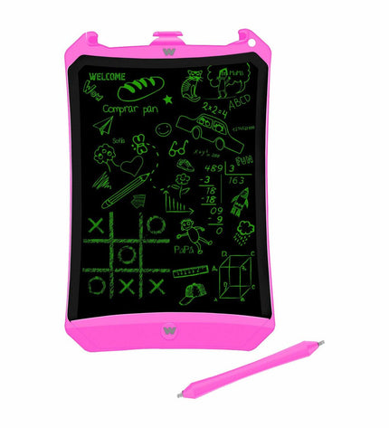 Woxter Smart Pad 90 LCD drawing and writing tablet showing a blank screen and stylus for electronic drawing and note-taking