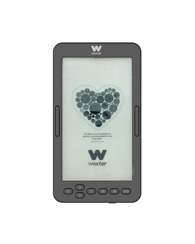 Woxter EB26-069 black eBook reader with screen and controls, electronic device for digital reading and eBooks.