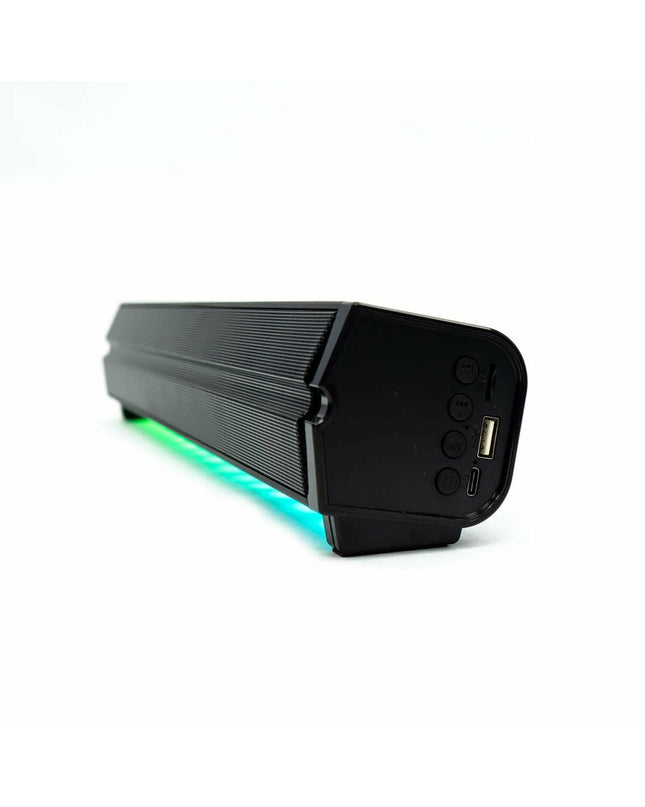 Wireless Woxter SO26-103 soundbar in black, sleek audio device with buttons and speaker grille for enhanced home audio.