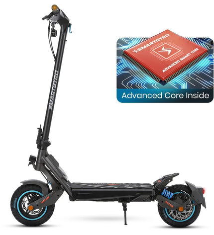 Smartgyro SG27-585 electric scooter in black with 800W motor, suitable for city mobility and outdoor sports, 25 km/h speed.
