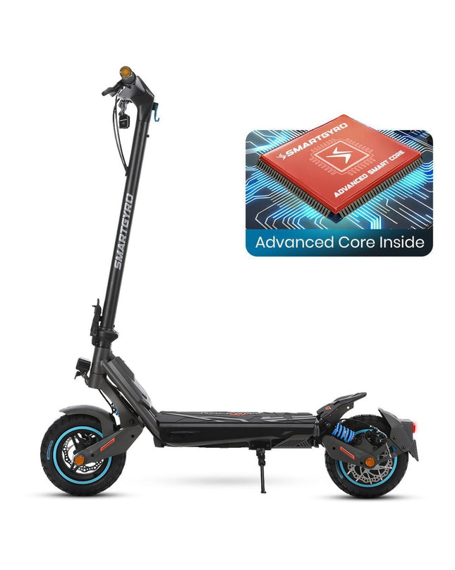 Smartgyro SG27-585 electric scooter in black with 800W motor, suitable for city mobility and outdoor sports, 25 km/h speed.
