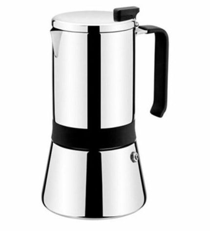 Monix Italiaanse koffiepot in roestvrij staal met 6 kopjes, 300 ml capacity, perfect voor huis en koken.