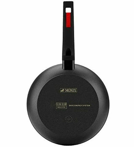 Monix aluminium frying pan with 28 cm diameter, ideal for cooking and kitchen use, shown with a non-stick surface.