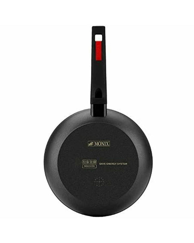 Monix aluminium frying pan with 28 cm diameter, ideal for cooking and kitchen use, shown with a non-stick surface.