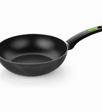 Monix M481124 black and gray aluminum saucepan with Bakelite handle, 24 cm diameter, suitable for cooking and kitchen use.