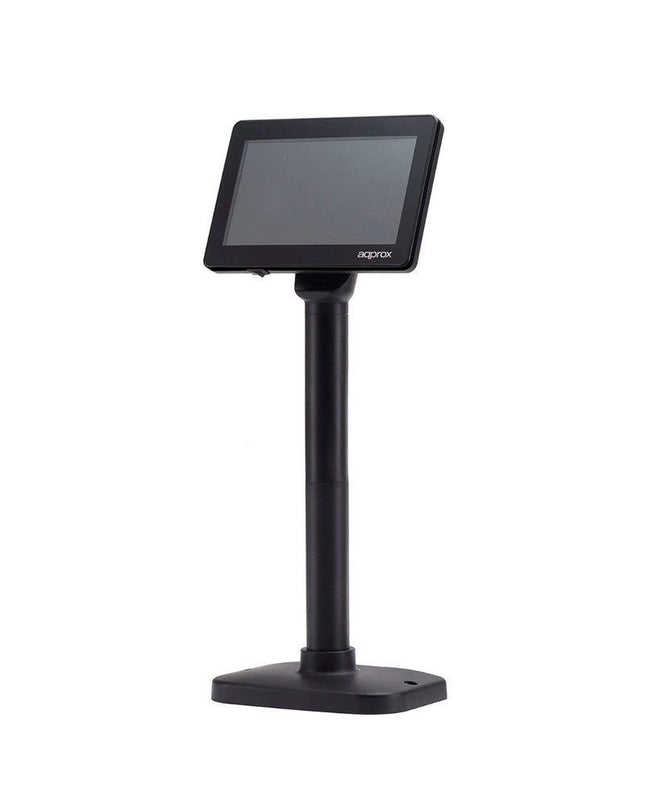 approx! APPVFD02LCD TPV-display for office electronics, showing a digital screen with control buttons and a sleek design
