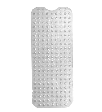Transparent PVC anti-slip mat for shower from Exma, 100x40 cm, with textured surface to prevent slipping in bathroom shower area.