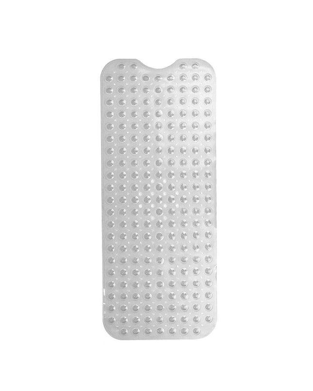 Transparent PVC anti-slip mat for shower from Exma, 100x40 cm, with textured surface to prevent slipping in bathroom shower area.