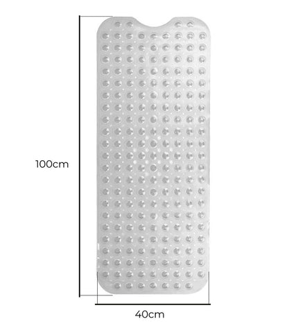 Transparant PVC antislipmat for shower from Exma, 100x40 cm, with textured surface for safety in the bathroom.