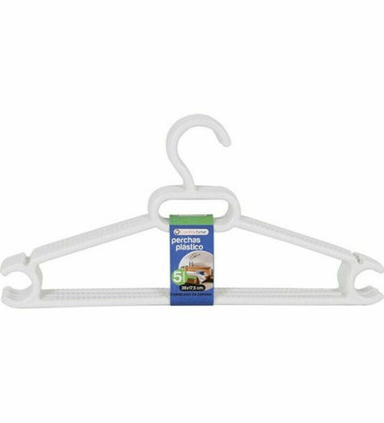 Set of 12 Dem plastic clothing hangers Leo Dem with 5 parts, measuring 38x17.5 cm, ideal for home storage and organization.