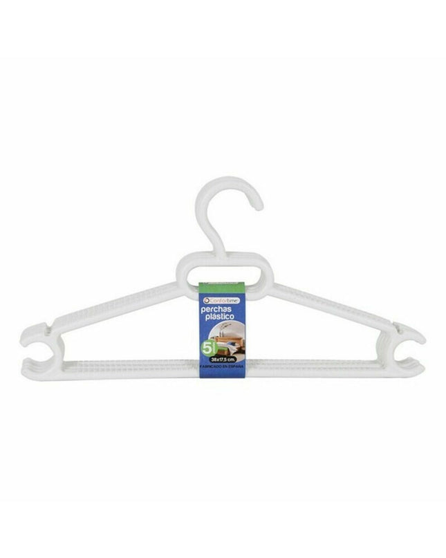 Set of 12 Dem plastic clothing hangers Leo Dem with 5 parts, measuring 38x17.5 cm, ideal for home storage and organization.