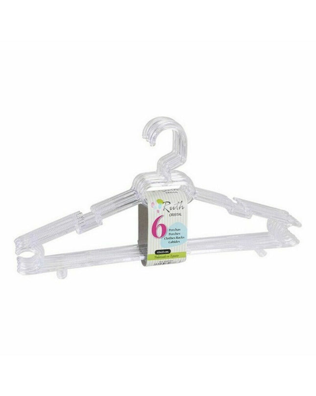 Set of 12 Dem Ruth Kristal clothing hangers, 43x22x4.5 cm, for home storage and organization, with crystal-style design.