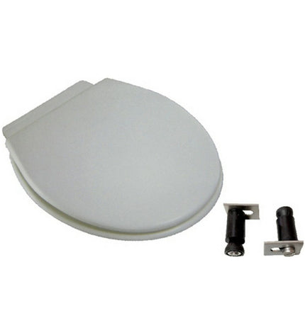 CIS Toiletbril for bathroom and kitchen use, white plastic toilet seat with smooth surface and durable hinges.