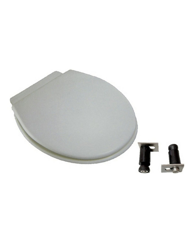 CIS Toiletbril for bathroom and kitchen use, white plastic toilet seat with smooth surface and durable hinges.
