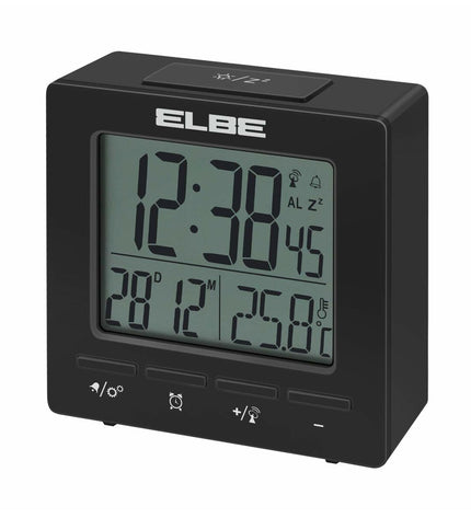 ELBE RD005N radio alarm clock with digital display and control buttons, part of electronic audio and hi-fi equipment.