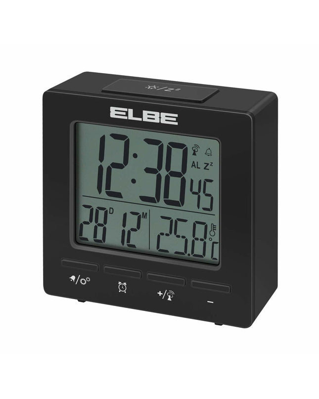 ELBE RD005N radio alarm clock with digital display and control buttons, part of electronic audio and hi-fi equipment.