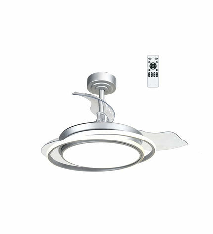 CristalRecord silver ceiling fan with 40 cm diameter, 40W power, suitable for home and kitchen cooling.