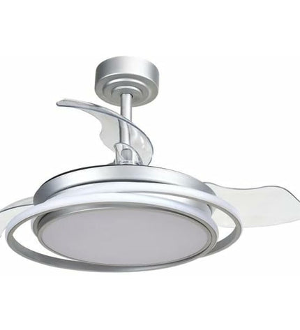 CristalRecord silver ceiling fan with 40W capacity, 40 cm diameter, suitable for home and kitchen cooling.