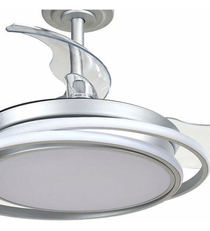 CristalRecord silver ceiling fan with 40 cm diameter, 40W, designed for home cooling and ventilation.