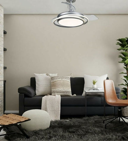 CristalRecord silver ceiling fan with 40 cm diameter and 40W power, suitable for home and kitchen cooling or air circulation.