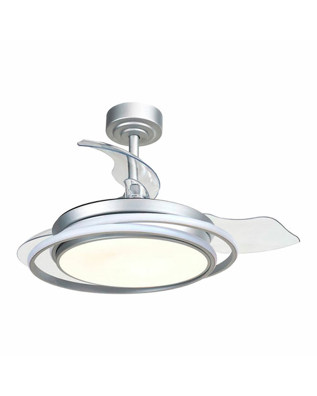 CristalRecord silver ceiling fan with 40 cm diameter, 40W, mounted on ceiling, suitable for home and kitchen cooling.