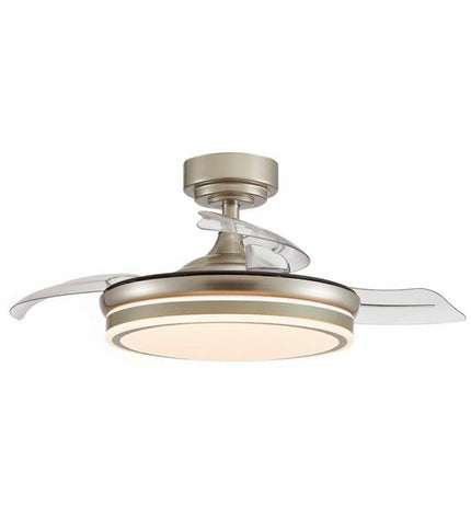 CristalRecord plafondventilator in transparant metaal, 92 cm diameter, voor huis en koken, draagbare airconditioning toepassing