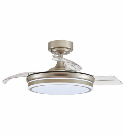 CristalRecord transparent ceiling fan with metal blades, 92 cm diameter, suitable for home cooling and ventilation.