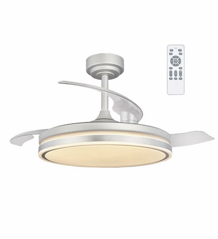 CristalRecord CristalRecord RETRACT moss gray ceiling fan with 72W for home and kitchen cooling, retractable design