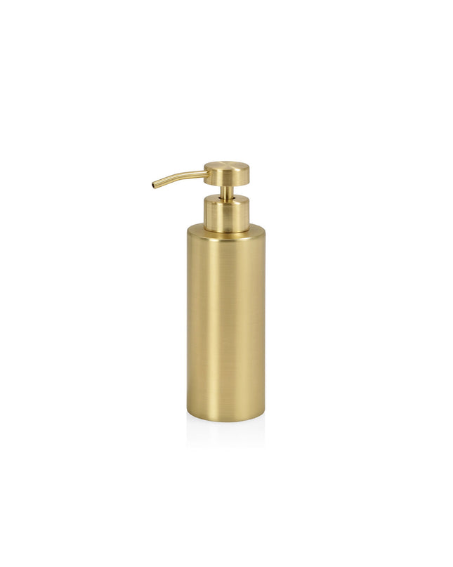Andrea House gold metal soap dispenser for bathroom and kitchen, 6-liter capacity, stylish house and cooking decor.
