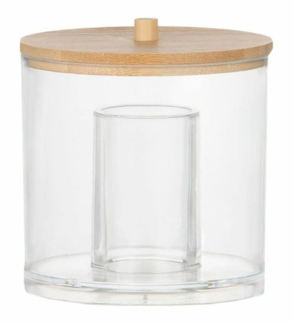 Andrea House Glazen pot for house and kitchen use, acrylic material, round shape, 9x9 cm, suitable for bathroom or cooking needs.