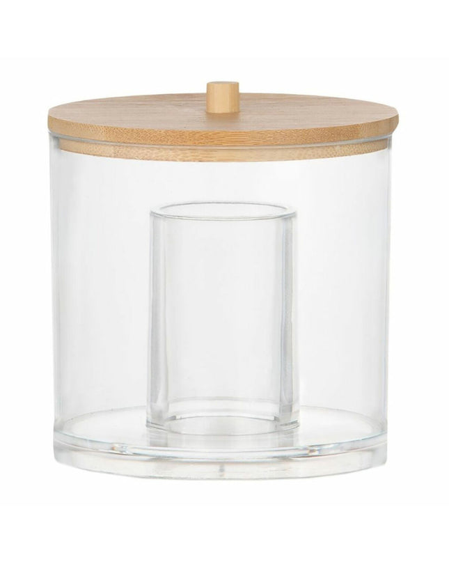 Andrea House Glazen pot for house and kitchen use, acrylic material, round shape, 9x9 cm, suitable for bathroom or cooking needs.