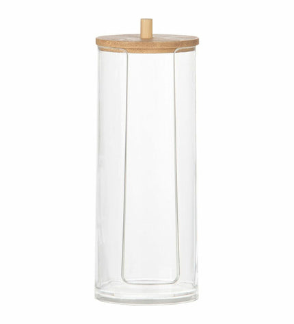 Andrea House glass pot for home and bathroom use, acrylic material, 7x17 cm, with a clear, cylindrical design.