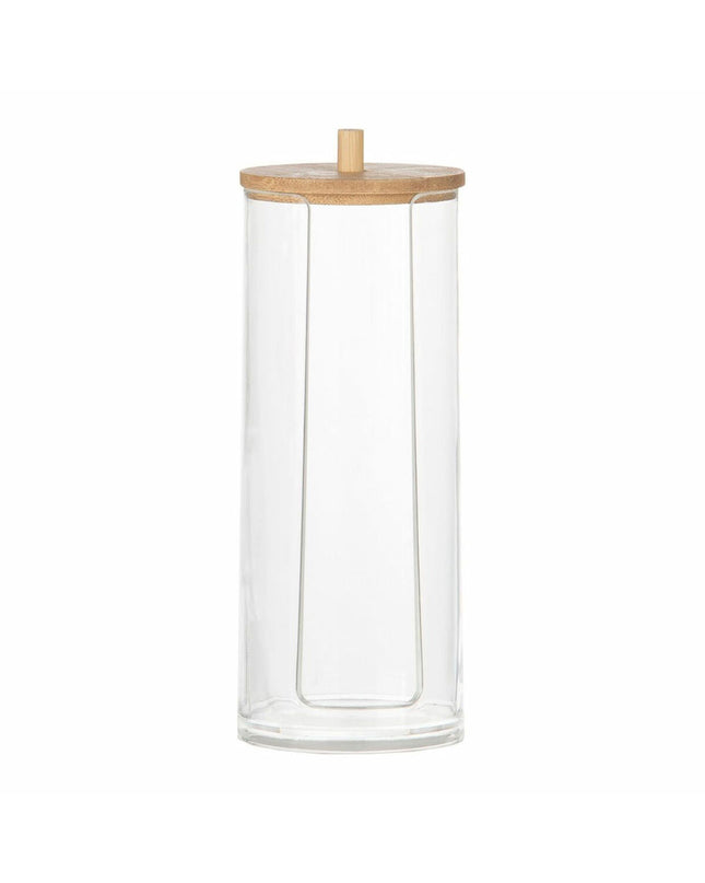 Andrea House glass pot for home and bathroom use, acrylic material, 7x17 cm, with a clear, cylindrical design.