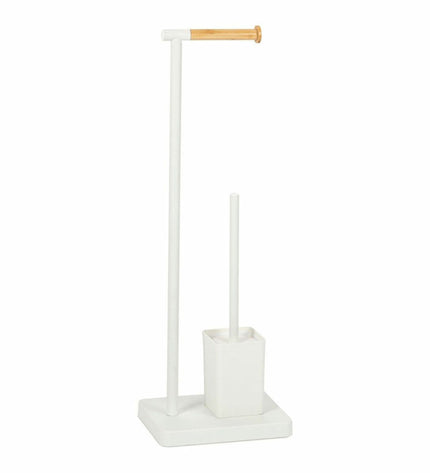 Andrea House toilet paper holder with brush stand in metal, designed for bathroom and home kitchen use.