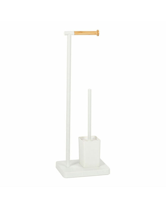 Andrea House toilet paper holder with brush stand in metal, designed for bathroom and home kitchen use.