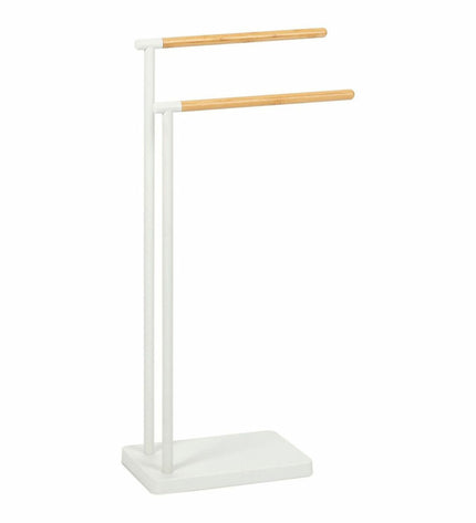 White Andrea House standing towel rack in metal with 30x20x78 cm dimensions, ideal for bathroom organization
