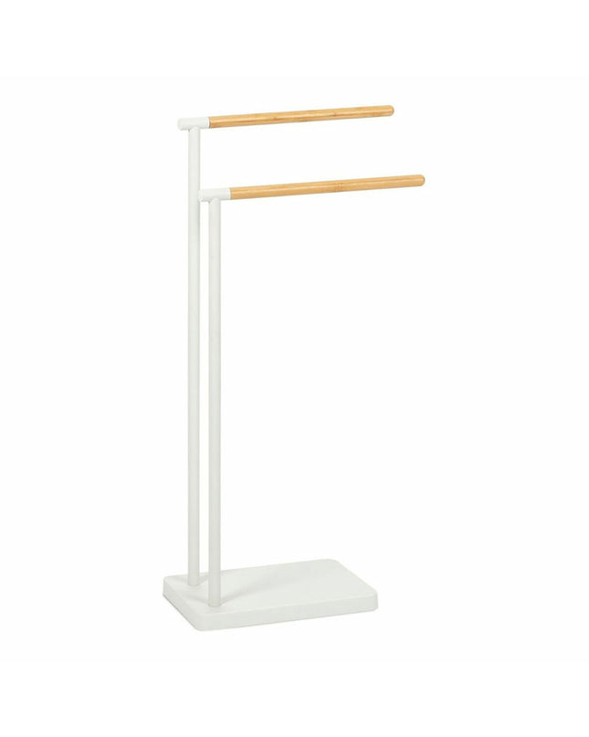 White Andrea House standing towel rack in metal with 30x20x78 cm dimensions, ideal for bathroom organization