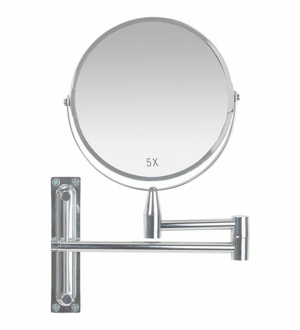Vergrotende spiegel Andrea House uitschuifbaar met verchroomd zilverkleurig metalen frame, badkameraccessoire, 39 x 3 x 26,5 cm