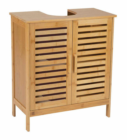 Andrea House Badmeubel Andrea House BA73151 bamboo bathroom cabinet, 60x30x62 cm, with drawers and sleek design