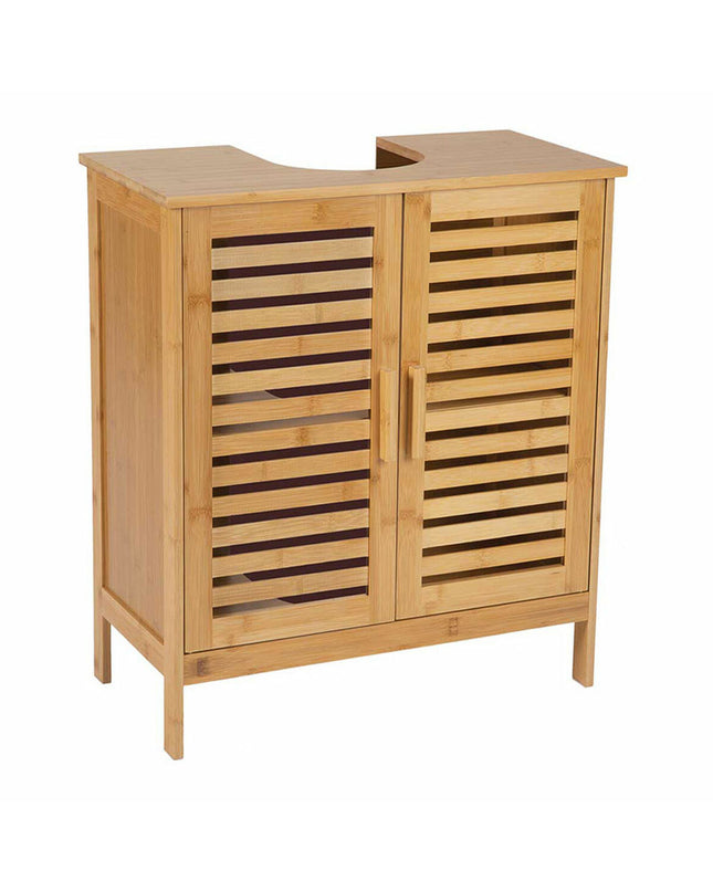 Andrea House Badmeubel Andrea House BA73151 bamboo bathroom cabinet, 60x30x62 cm, with drawers and sleek design