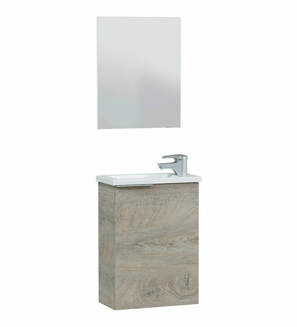 Forés Plank met hanger en spiegel voor badkamer, bruin, huis en koken decor, modern badkamer accessoire