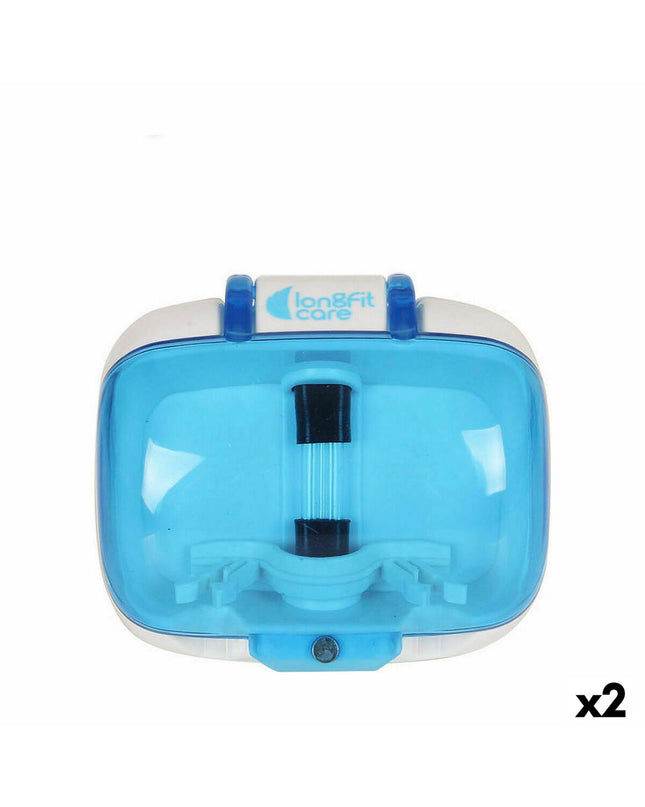 LongFit Care UV sterilizer for toothbrushes, compact 15x23x6 cm, featuring two sterilization units for home bathroom use.