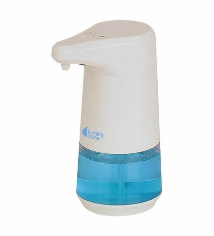 LongFit Care automatic soap dispenser with sensor, designed for bathroom and kitchen use, shown as a set of two in the image.