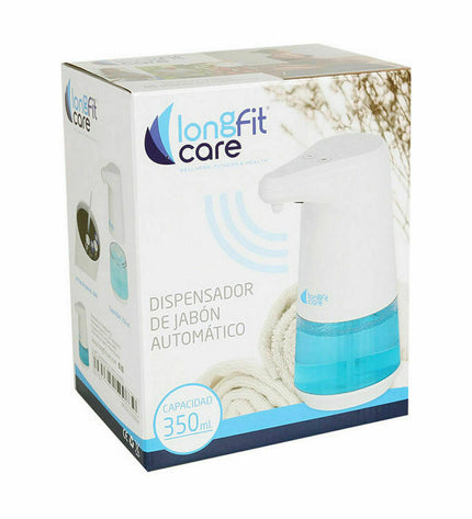 Two LongFit Care automatic soap dispensers with sensors, suitable for bathroom and kitchen use, shown in the image.