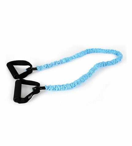 Set of four LongFit Sport elastic resistance bands for fitness and outdoor exercises, shown in various colors.