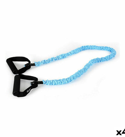 Set of four elastic resistance bands by LongFit Sport for fitness and outdoor workouts, shown in various colors.
