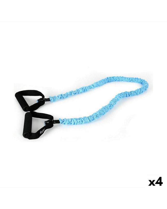 Set of four elastic resistance bands by LongFit Sport for fitness and outdoor workouts, shown in various colors.