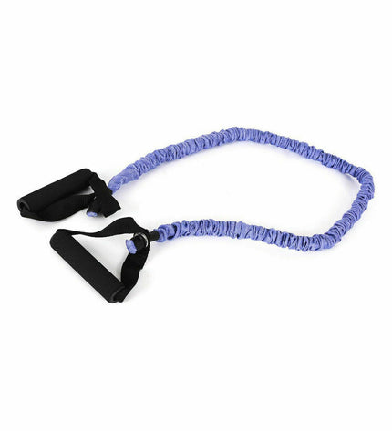 Set of four blue LongFit Sport elastic resistance bands for fitness and outdoor exercise, ideal for strength training and workouts.