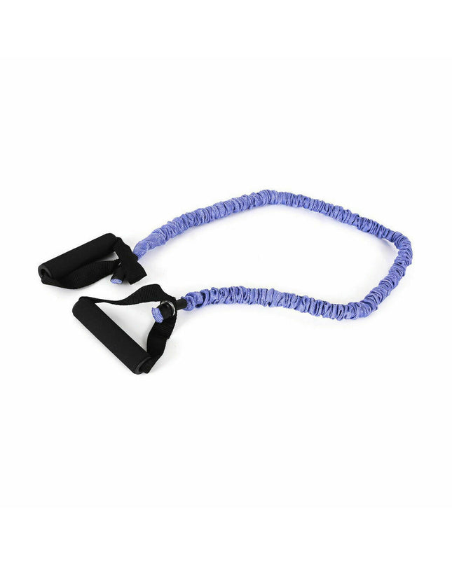 Set of four blue LongFit Sport elastic resistance bands for fitness and outdoor exercise, ideal for strength training and workouts.