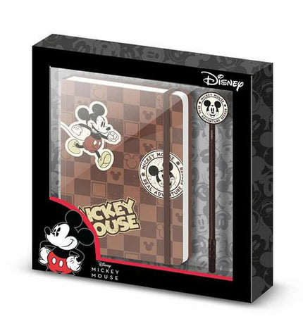 Mickey Mouse diary with colorful accessories for kids, featuring Mickey Mouse illustrations and learning tools for children.
